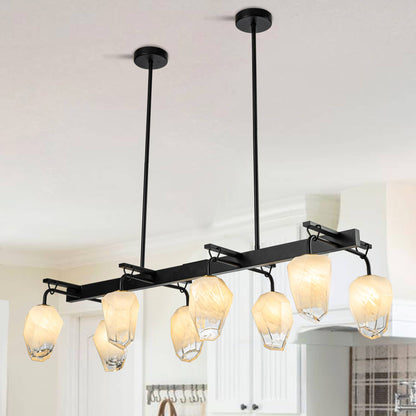 Retro Chandelier Frost White Hailstone-shaped Lampshape