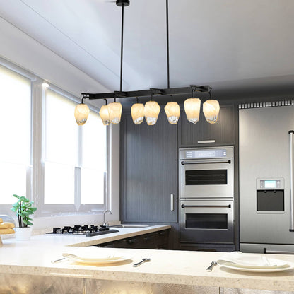 Retro Chandelier Frost White Hailstone-shaped Lampshape