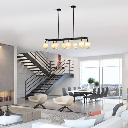 Retro Chandelier Frost White Hailstone-shaped Lampshape