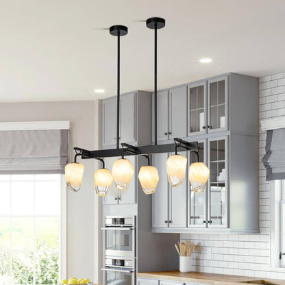 Retro Chandelier Frost White Hailstone-shaped Lampshape