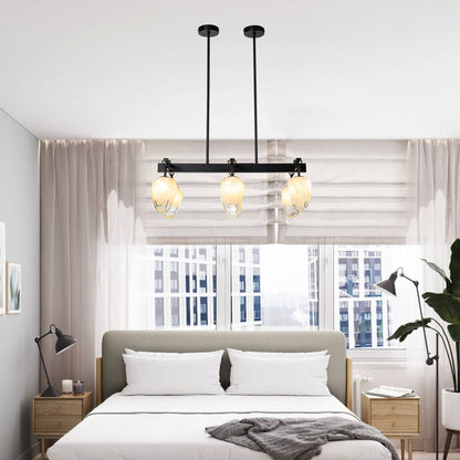 Retro Chandelier Frost White Hailstone-shaped Lampshape