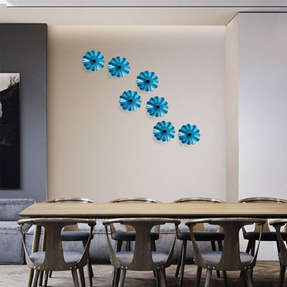 Blown Murano Glass Wall Plates Azure Blue D12inches