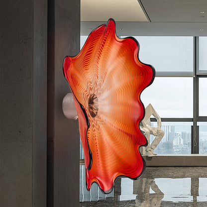 Blown Murano Glass Wall Plates Red D12inches