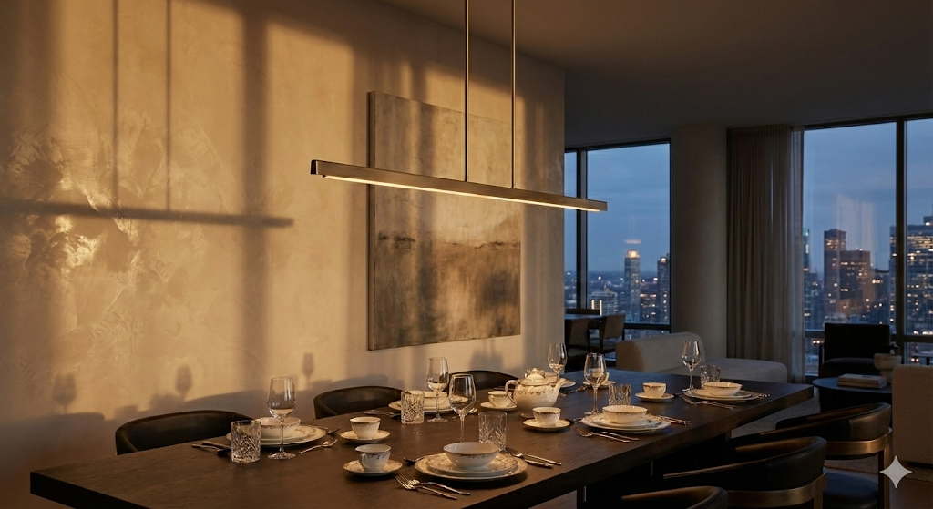 modern pendant light，brass linear light