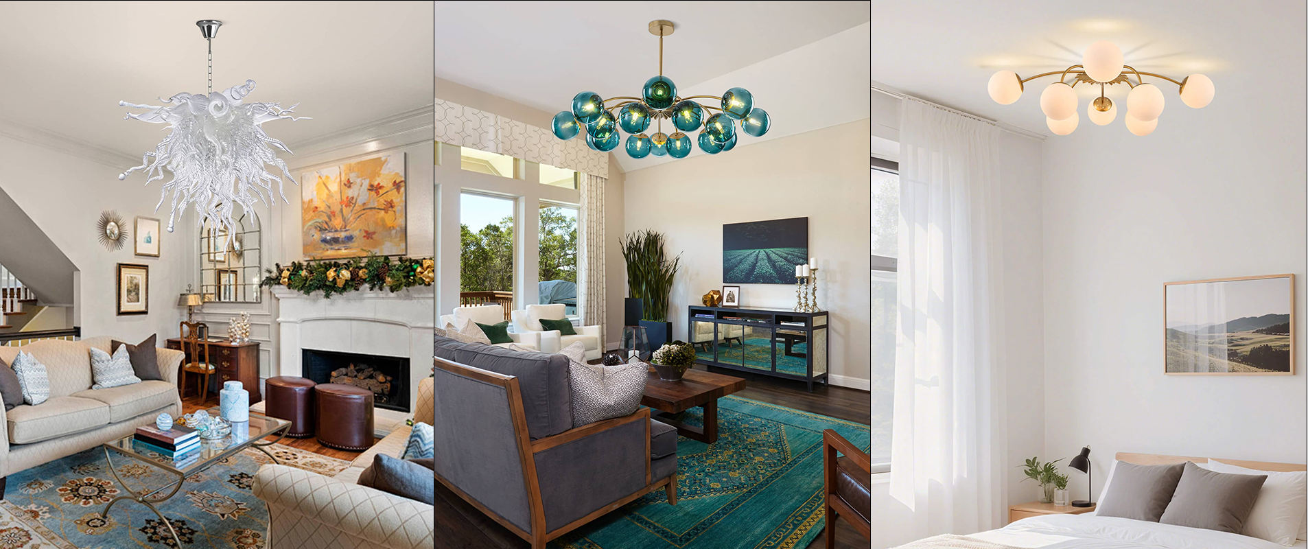 Modern_cyan_bubble_ball_ceiling_light