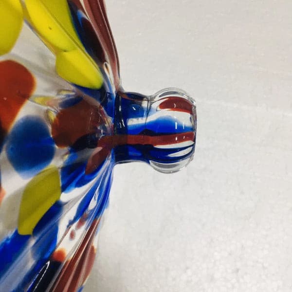 Hand-Blown Murano Glass Wall Art - Colorful Spotted Glass Plate 12 Inch