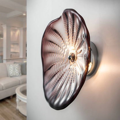 Murano Glass Wall Plates Brown Color With LED D12inches