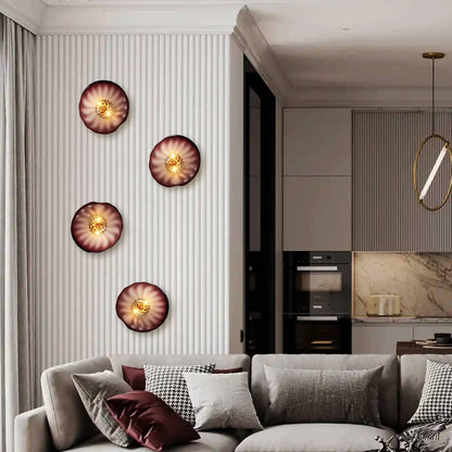 Murano Glass Wall Plates Brown Color With LED D12inches