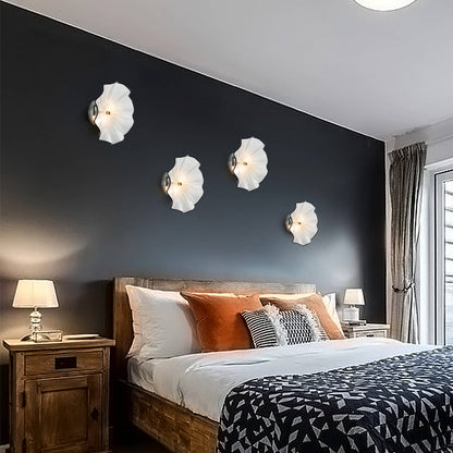 Murano Glass Wall Plates Pearl White Black Rim LED D12inches