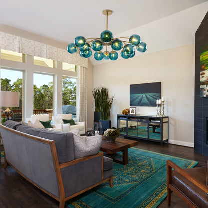 Designer Statement Glass Chandelier for Open Concept Living Space - LEDLIGHTHUB