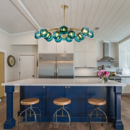 Large Contemporary Teal Pendant Lighting for Modern Kitchen Island - LEDLIGHTHUB