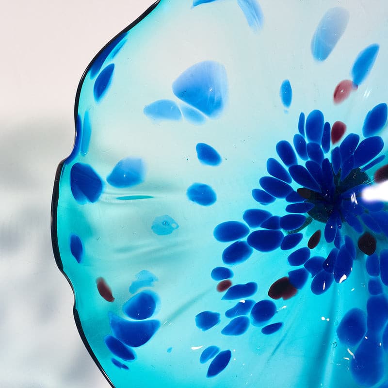 Glass Wall Plates Crystal Blue Murano Glass D10inches
