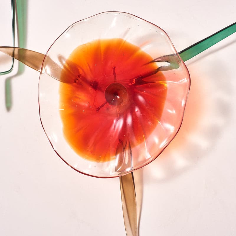 Glass Wall Plates With Stems Red Murano Glass D10inches