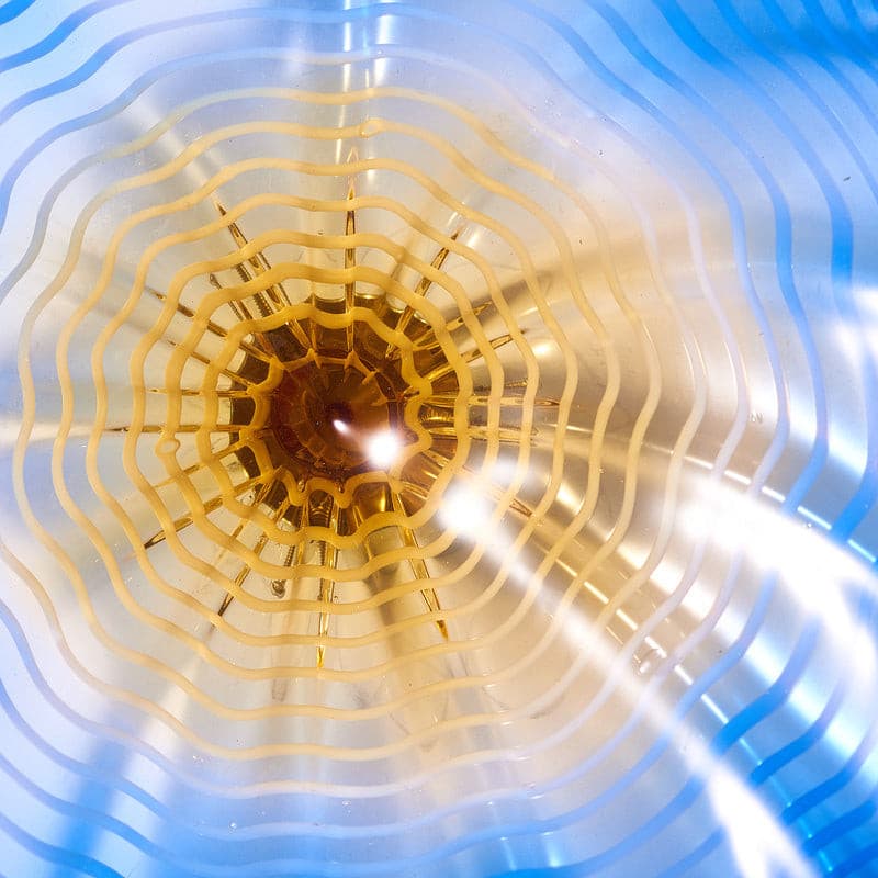 Glass Wall Bowls Murano Glass Blue And Golden D10inches