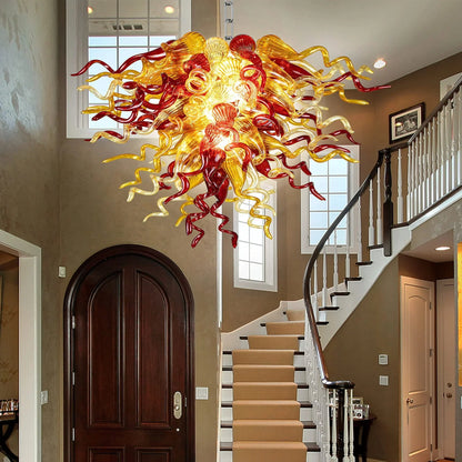 Chic Wine & Gold Blown Glass Chandelier - Luxury Modern Pendant Lighting for Home Decor