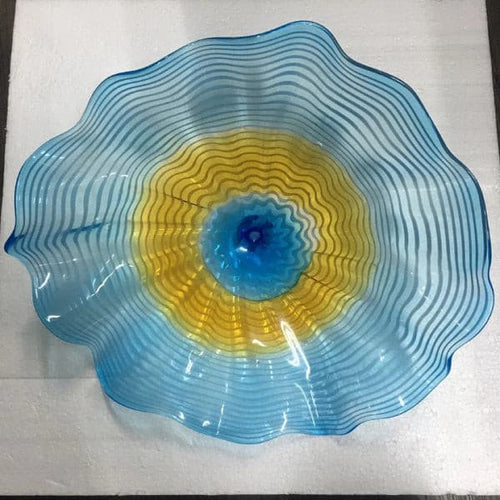 Glass Wall Bowls Dale Tiffany Murano Glass Blue And Yellow D12inches
