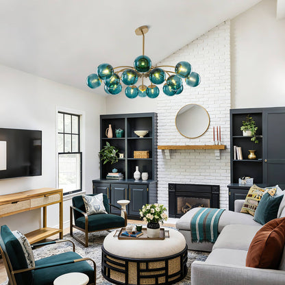 Adjustable Brass Chandelier Compatible with Sloped and Vaulted Ceilings - LEDLIGHTHUB